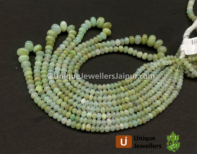 Blue Opal Smooth Roundelle Beads